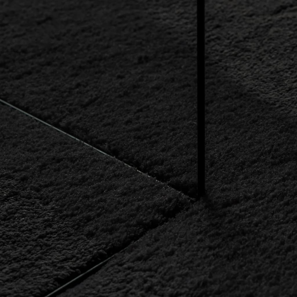 Rug HUARTE Short Pile Soft and Washable Black 240x340 cm