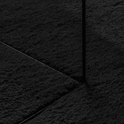 Rug HUARTE Short Pile Soft and Washable Black Ø 80 cm