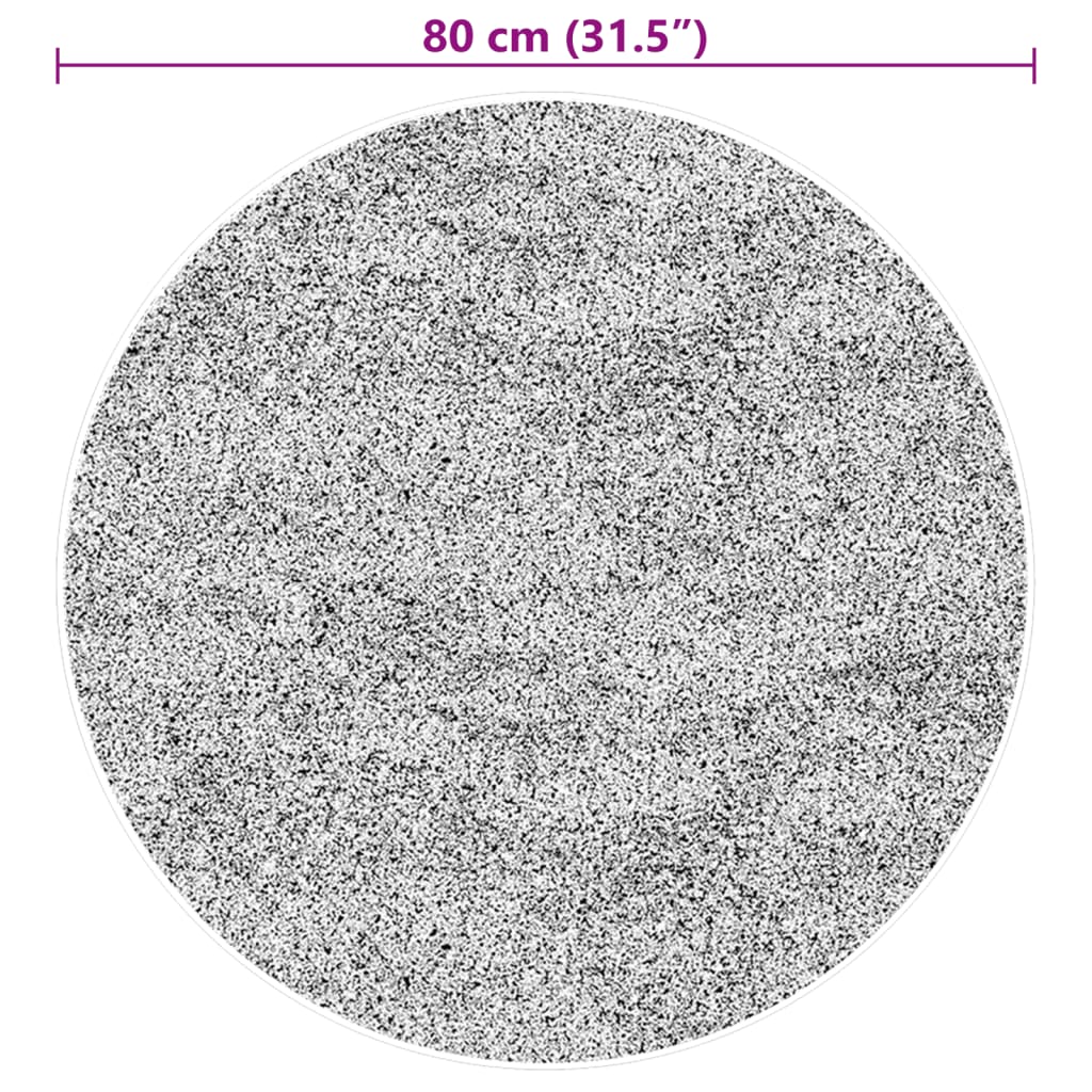 Rug HUARTE Short Pile Soft and Washable Black Ø 80 cm