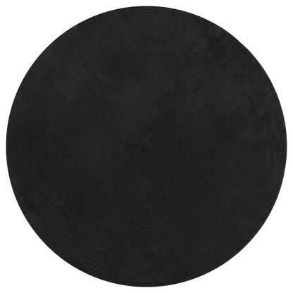 Rug HUARTE Short Pile Soft and Washable Black Ø 100 cm
