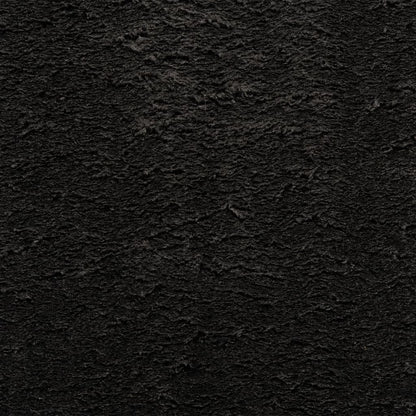 Rug HUARTE Short Pile Soft and Washable Black Ø 100 cm