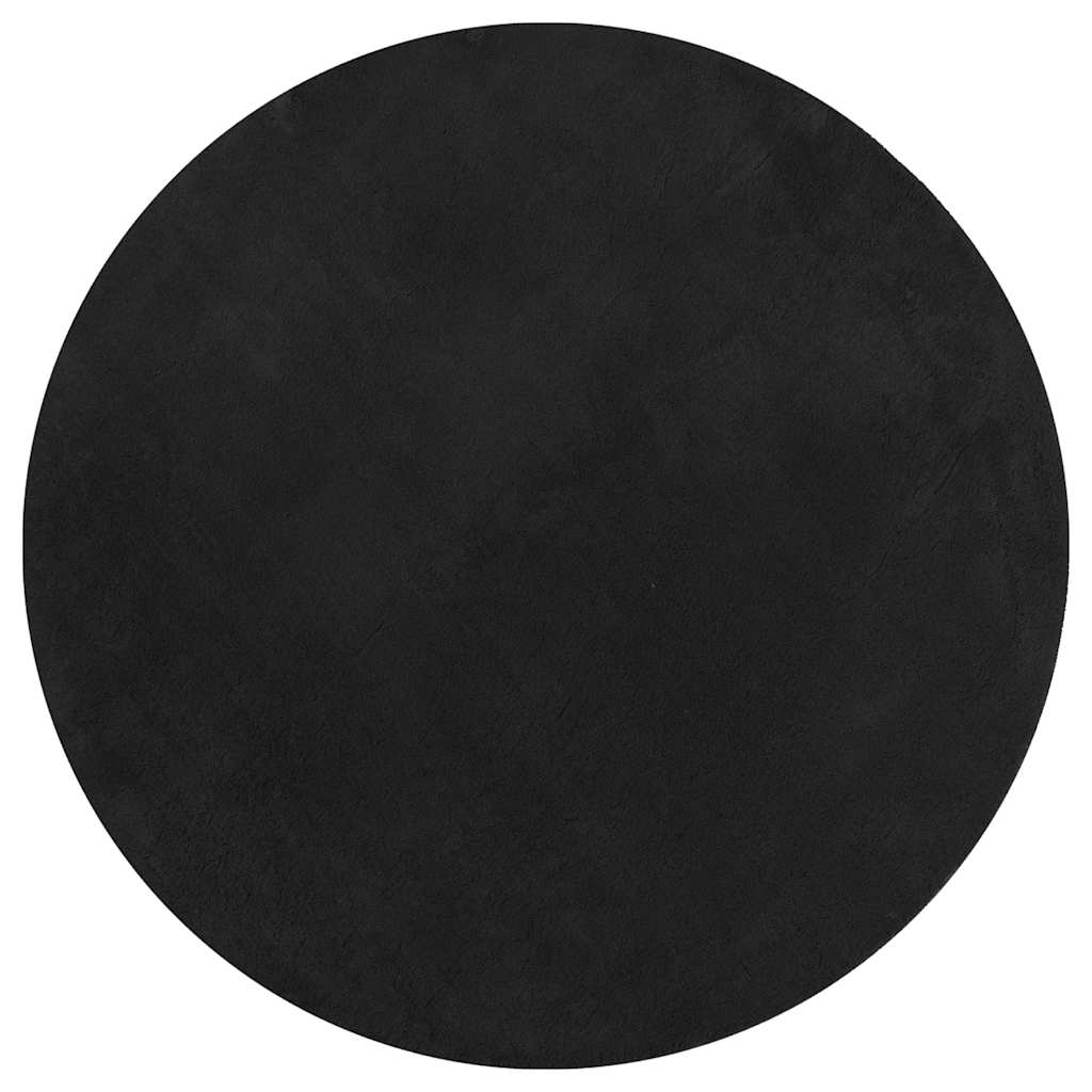 Rug HUARTE Short Pile Soft and Washable Black Ø 200 cm