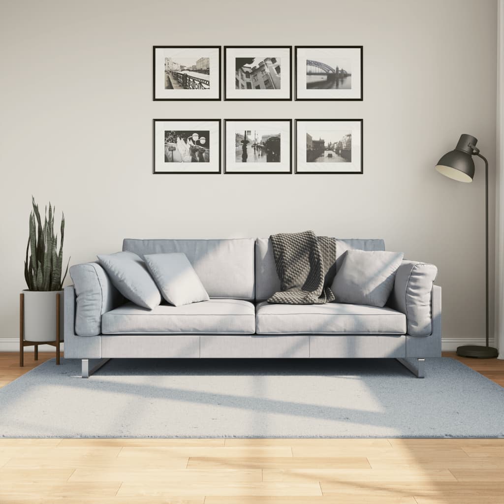 Rug HUARTE Short Pile Soft and Washable Blue 140x200 cm