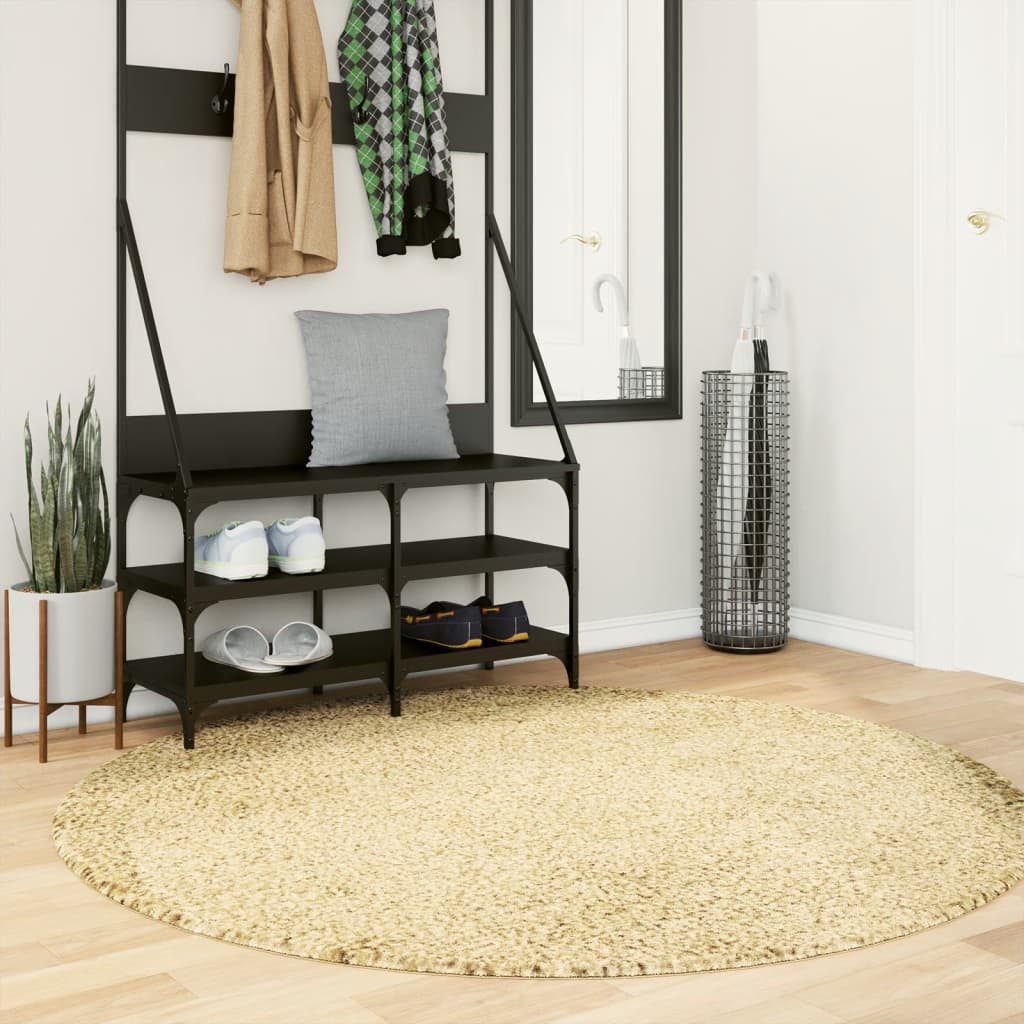 Shaggy Rug PAMPLONA High Pile Modern Gold Ø 160 cm
