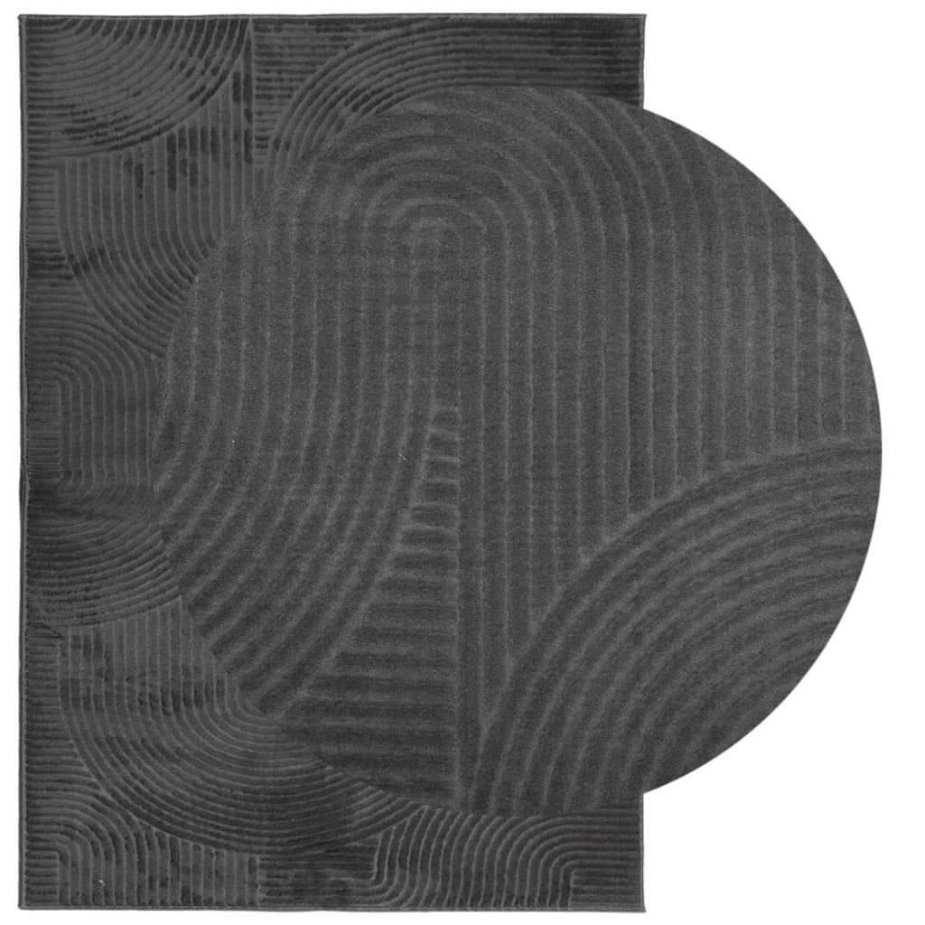 Rug IZA Short Pile Scandinavian Look Anthracite 160x230 cm
