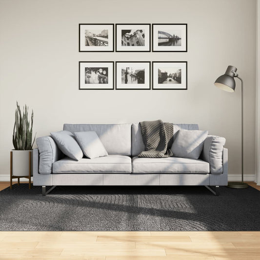 Rug IZA Short Pile Scandinavian Look Anthracite 160x230 cm