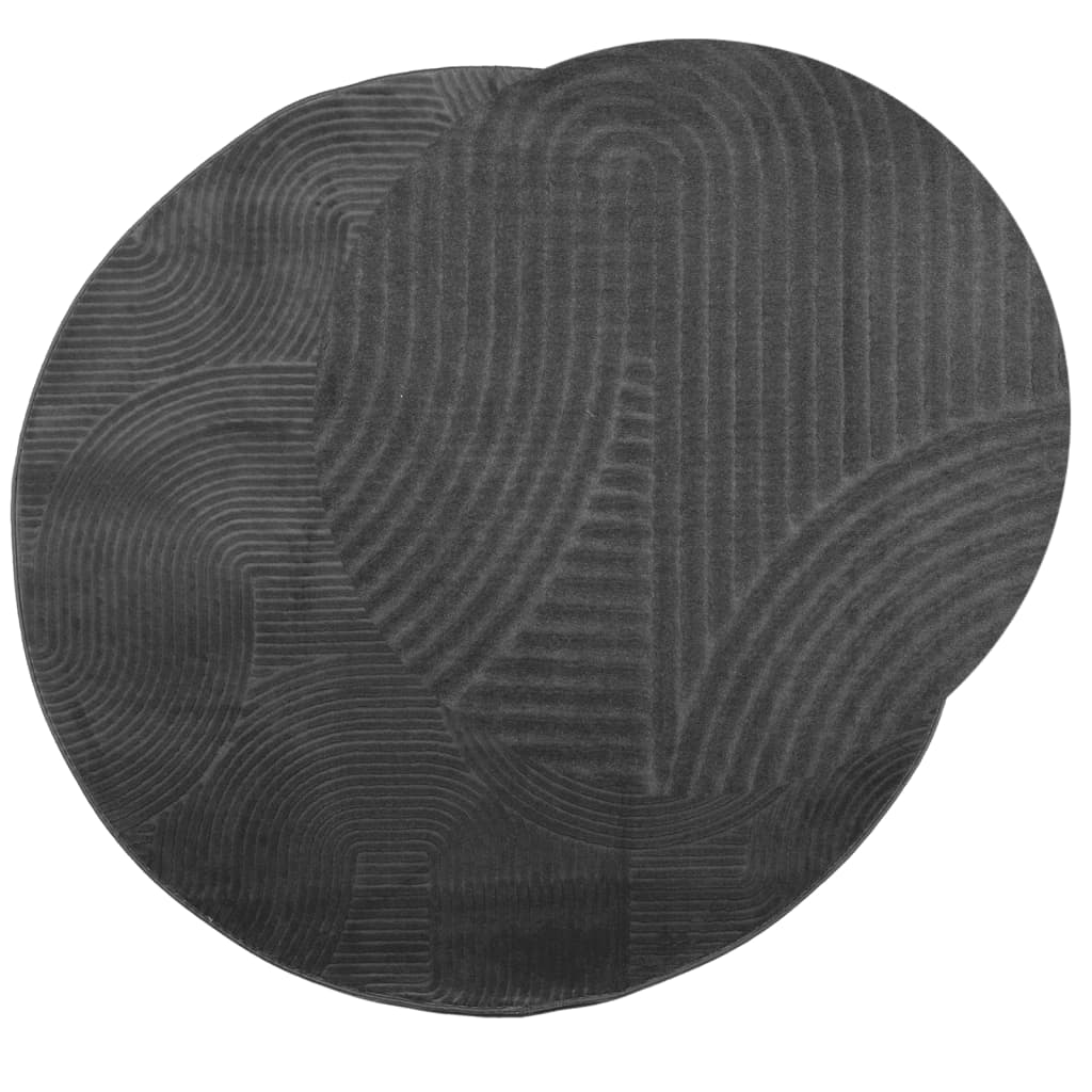Rug IZA Short Pile Scandinavian Look Anthracite Ø 120 cm