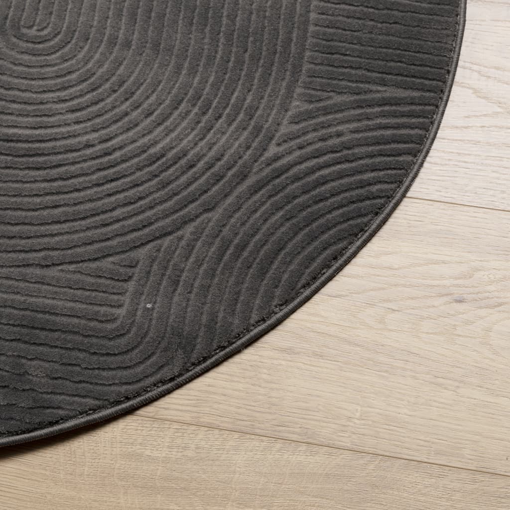 Rug IZA Short Pile Scandinavian Look Anthracite Ø 200 cm