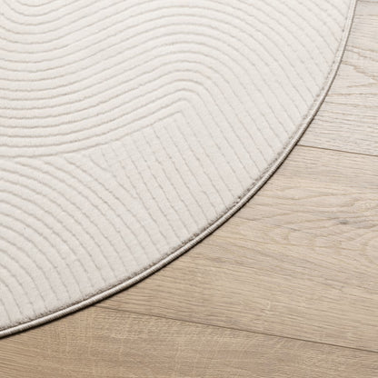 Rug IZA Short Pile Scandinavian Look Cream Ø 80 cm