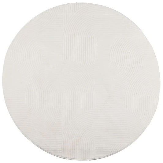 Rug IZA Short Pile Scandinavian Look Cream Ø 100 cm