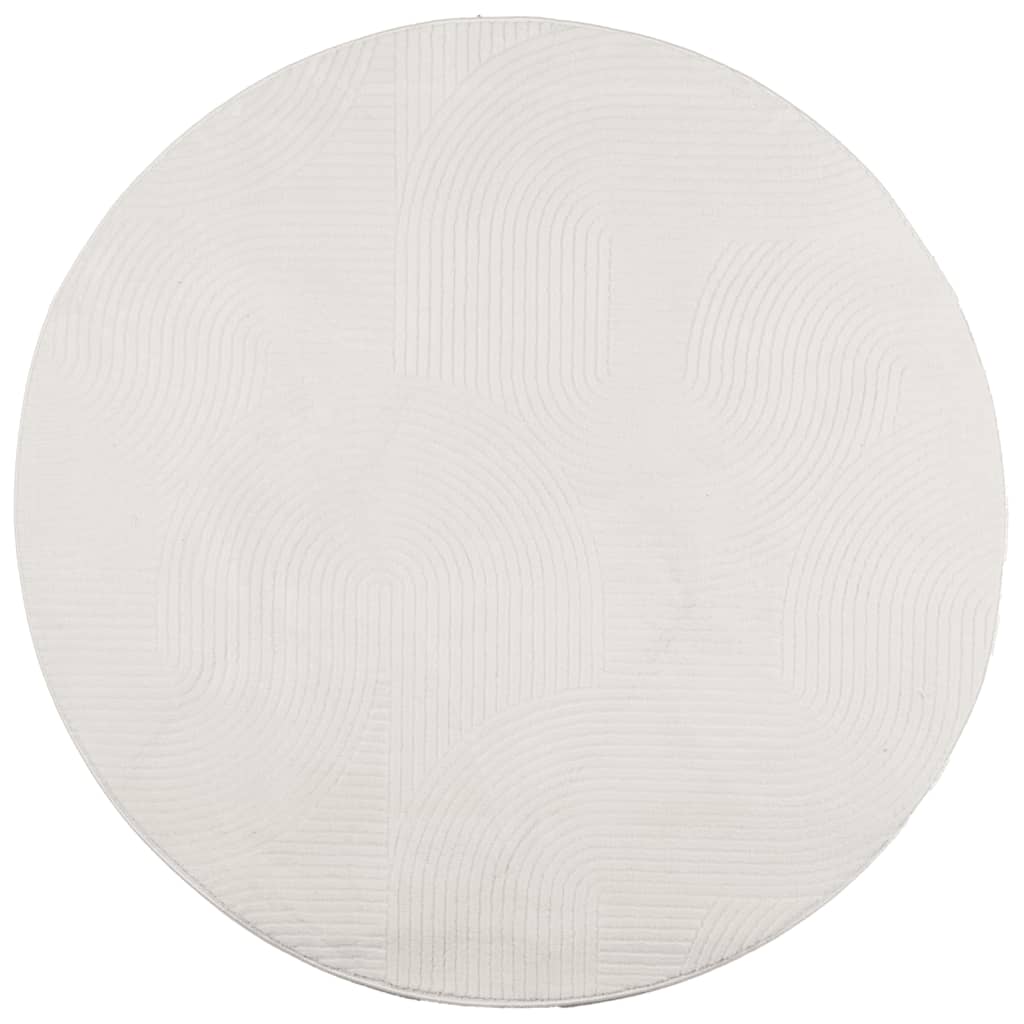 Rug IZA Short Pile Scandinavian Look Cream Ø 160 cm