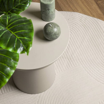 Rug IZA Short Pile Scandinavian Look Cream Ø 160 cm