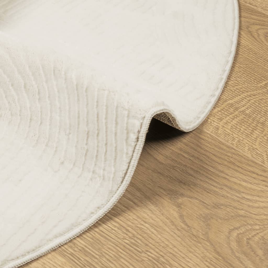 Rug IZA Short Pile Scandinavian Look Cream Ø 200 cm