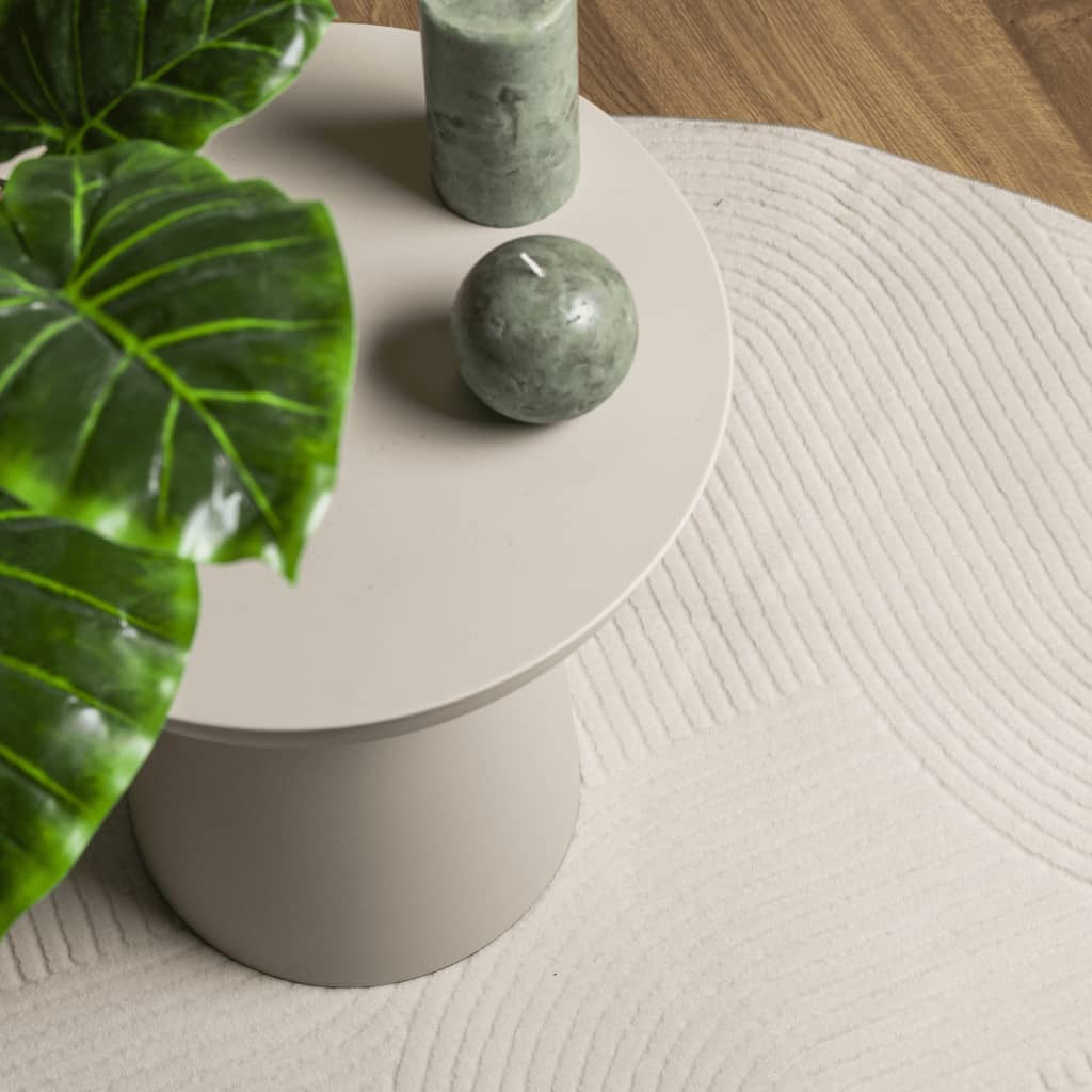 Rug IZA Short Pile Scandinavian Look Cream Ø 200 cm