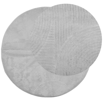 Rug IZA Short Pile Scandinavian Look Grey Ø 80 cm