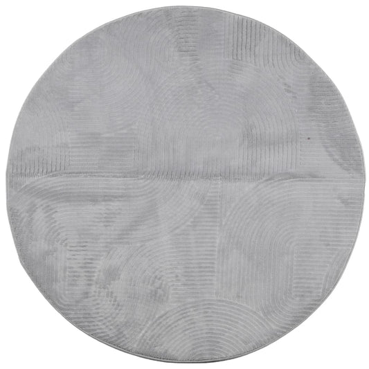 Rug IZA Short Pile Scandinavian Look Grey Ø 100 cm