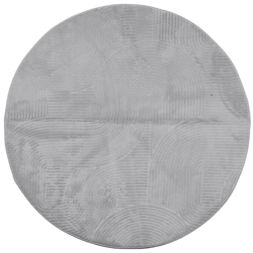 Rug IZA Short Pile Scandinavian Look Grey Ø 160 cm