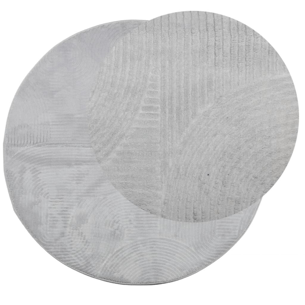 Rug IZA Short Pile Scandinavian Look Grey Ø 160 cm