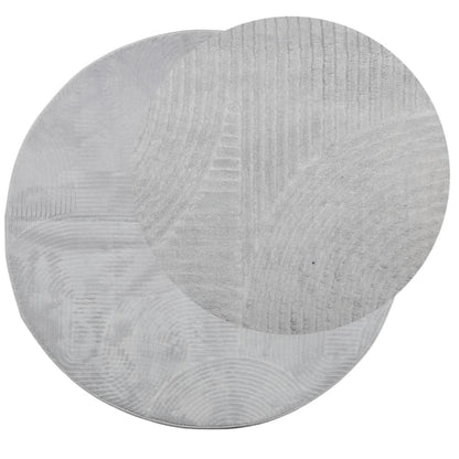 Rug IZA Short Pile Scandinavian Look Grey Ø 160 cm