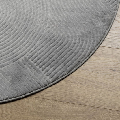 Rug IZA Short Pile Scandinavian Look Grey Ø 160 cm