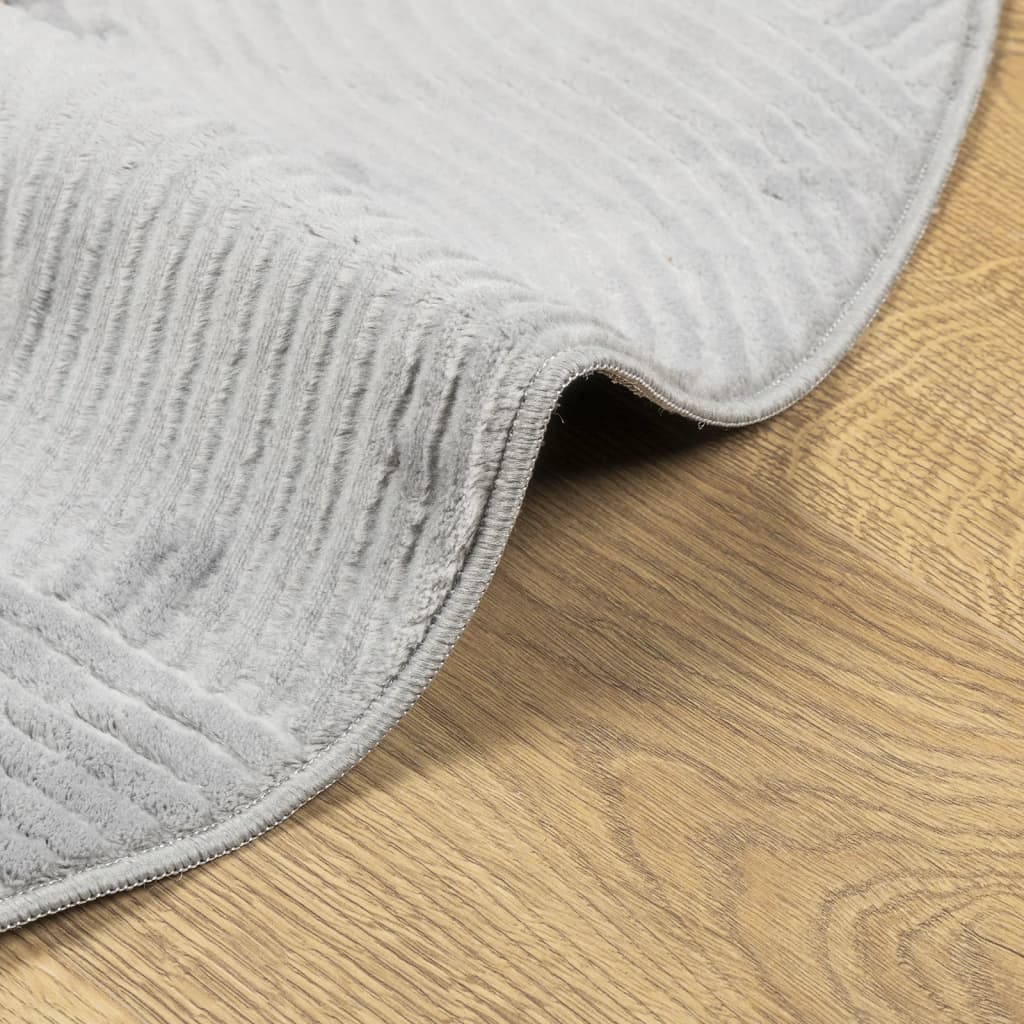 Rug IZA Short Pile Scandinavian Look Grey Ø 160 cm