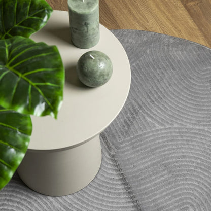 Rug IZA Short Pile Scandinavian Look Grey Ø 160 cm
