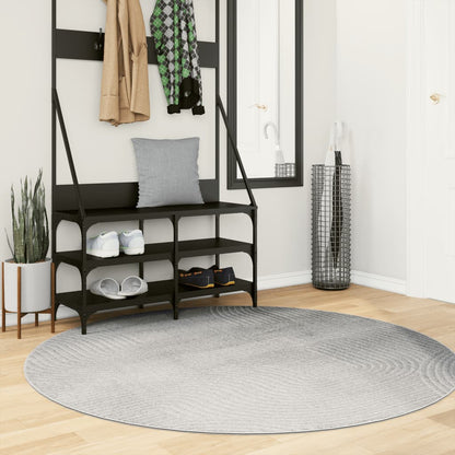 Rug IZA Short Pile Scandinavian Look Grey Ø 160 cm