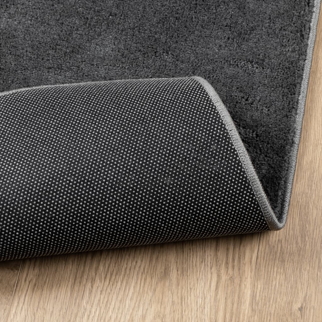 Rug OVIEDO Short Pile Anthracite 200x200 cm