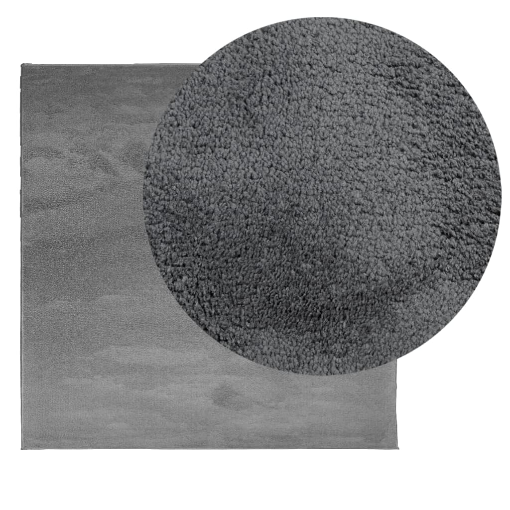 Rug OVIEDO Short Pile Anthracite 240x240 cm
