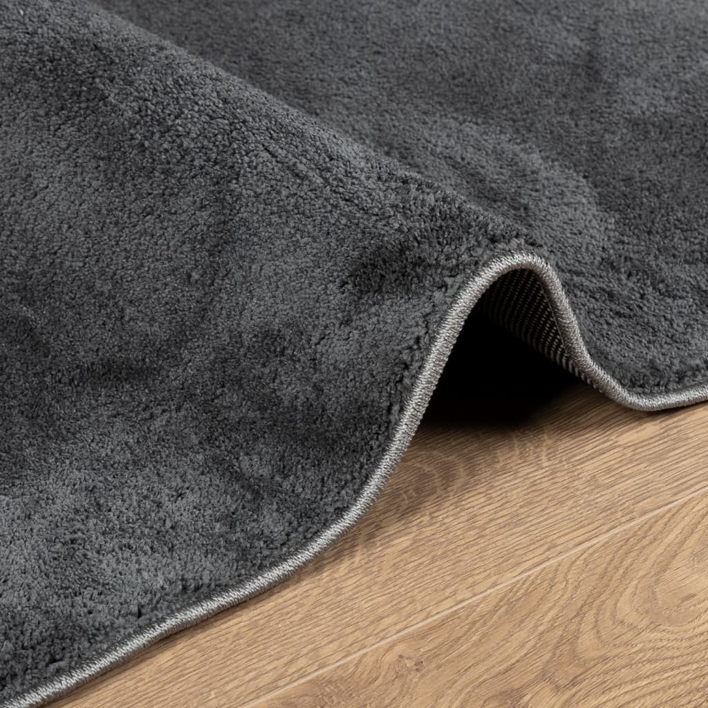 Rug OVIEDO Short Pile Anthracite 240x240 cm