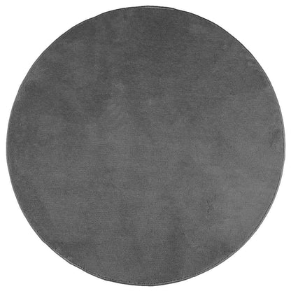 Rug OVIEDO Short Pile Anthracite Ø 200 cm