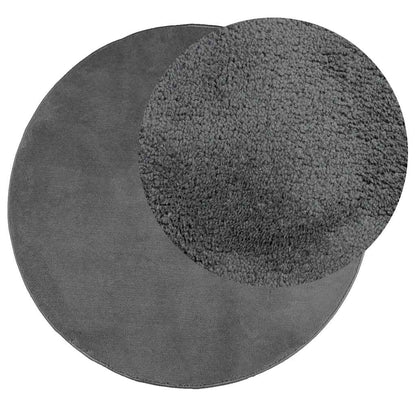 Rug OVIEDO Short Pile Anthracite Ø 200 cm