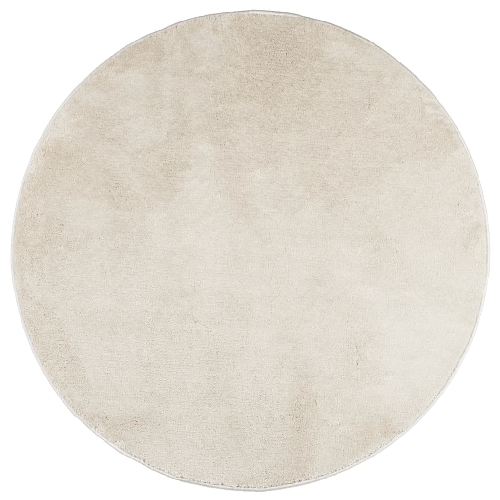 Rug OVIEDO Short Pile Beige Ø 160 cm
