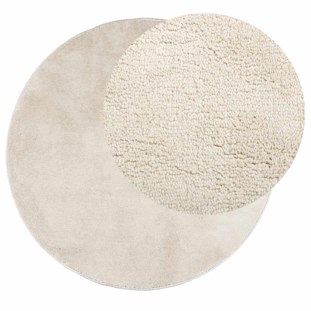 Rug OVIEDO Short Pile Beige Ø 160 cm