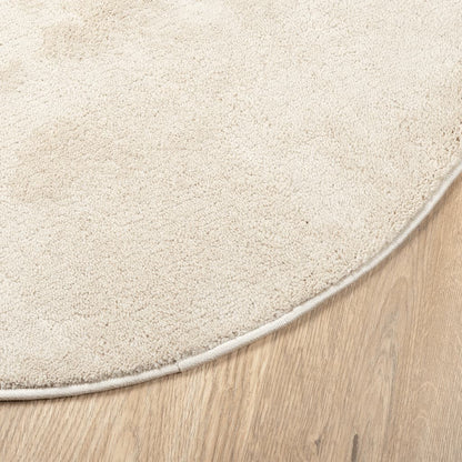 Rug OVIEDO Short Pile Beige Ø 160 cm