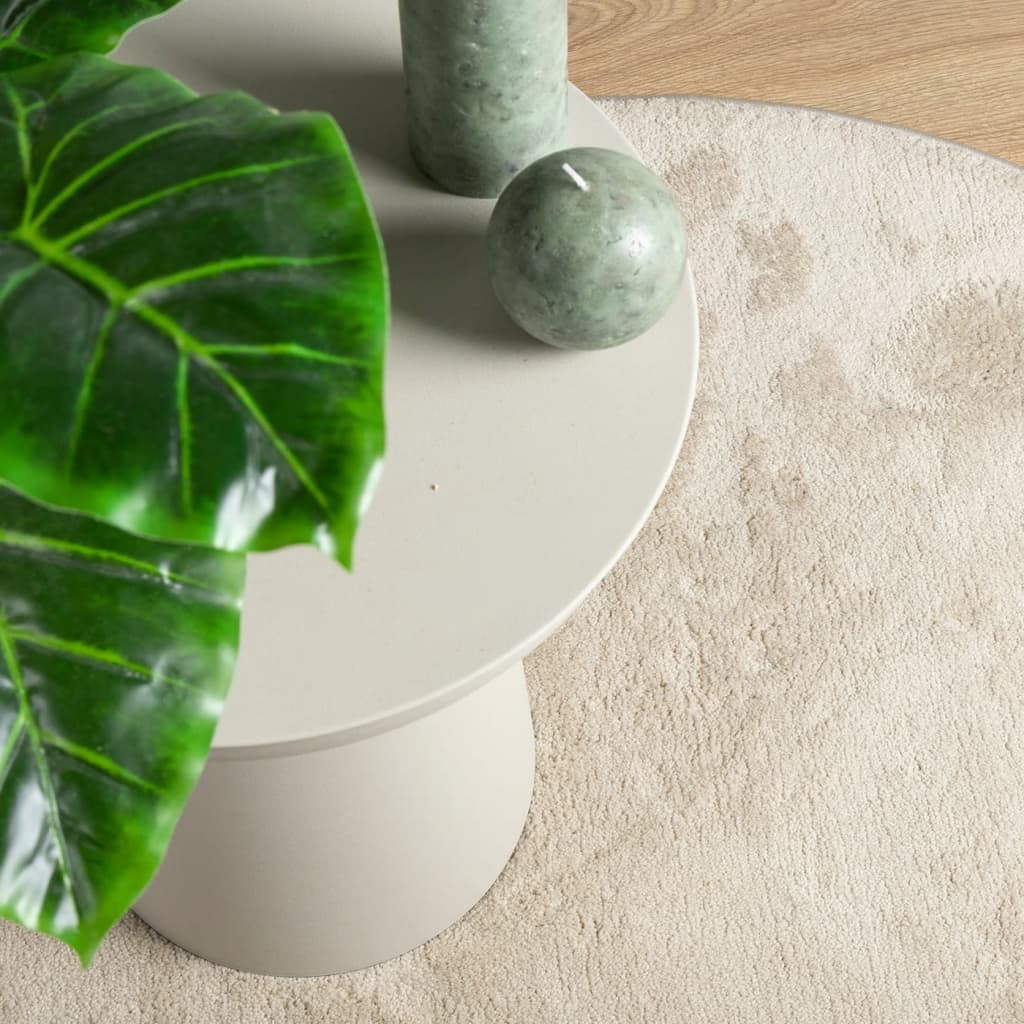 Rug OVIEDO Short Pile Beige Ø 160 cm