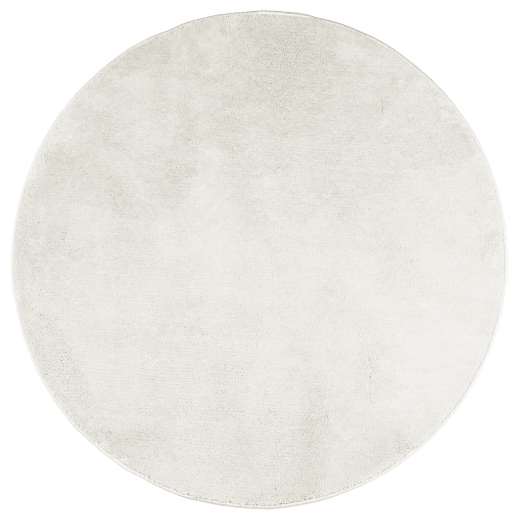 Rug OVIEDO Short Pile Cream Ø 160 cm