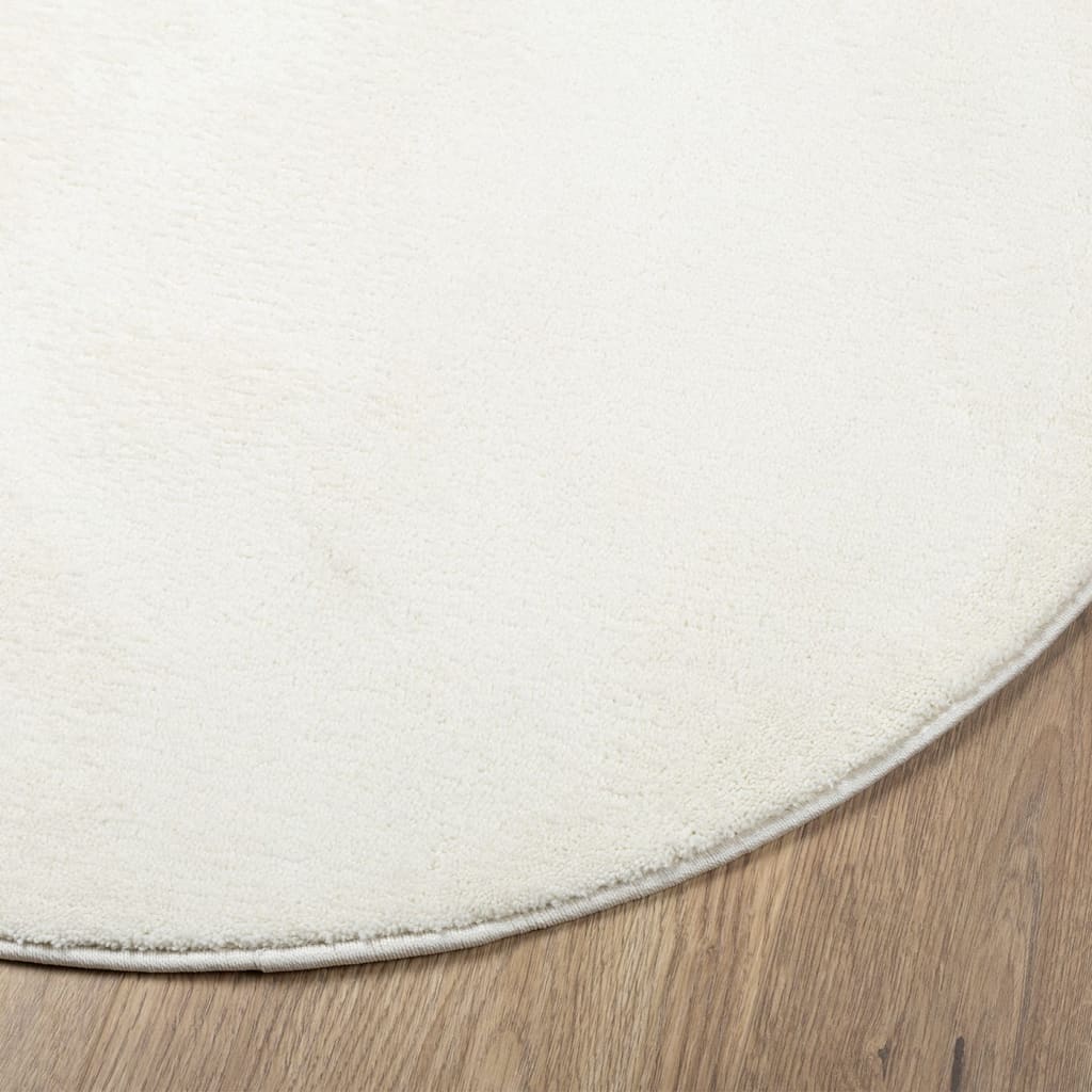 Rug OVIEDO Short Pile Cream Ø 160 cm