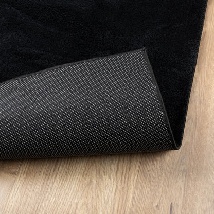Rug OVIEDO Short Pile Black 120x120 cm