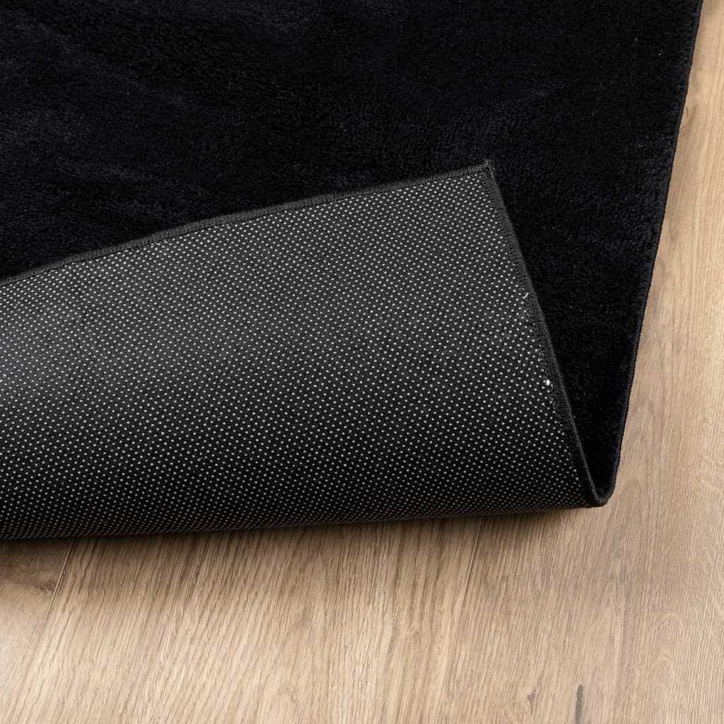 Rug OVIEDO Short Pile Black 200x200 cm