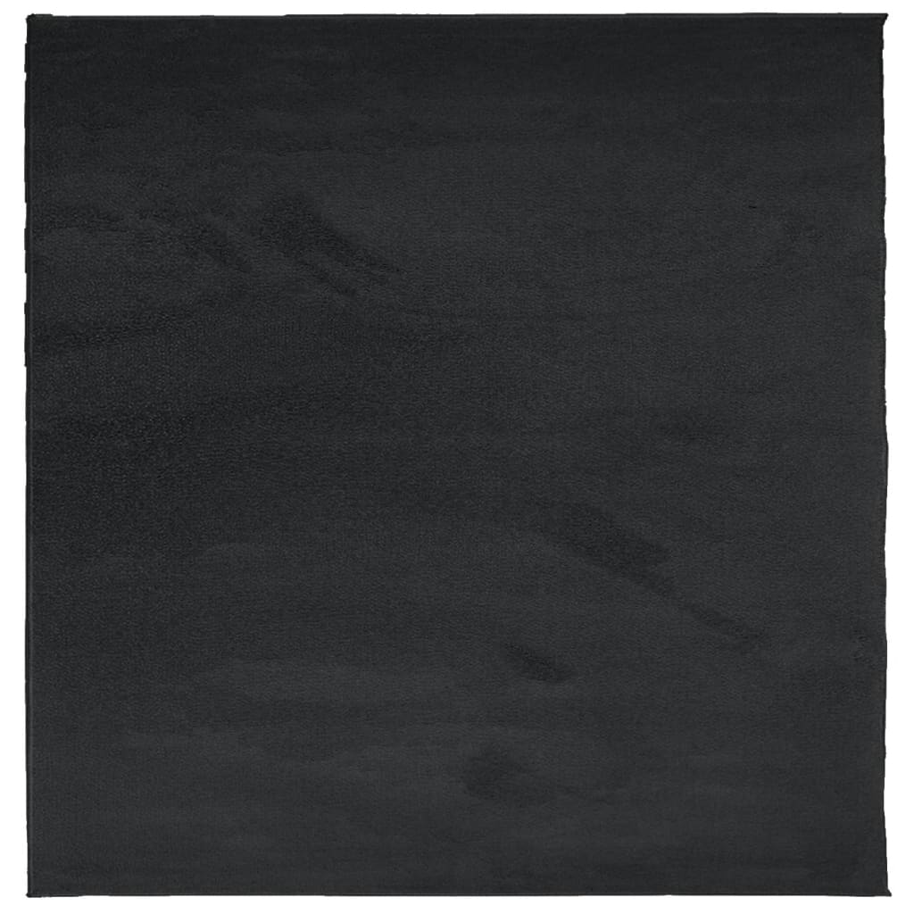 Rug OVIEDO Short Pile Black 200x200 cm