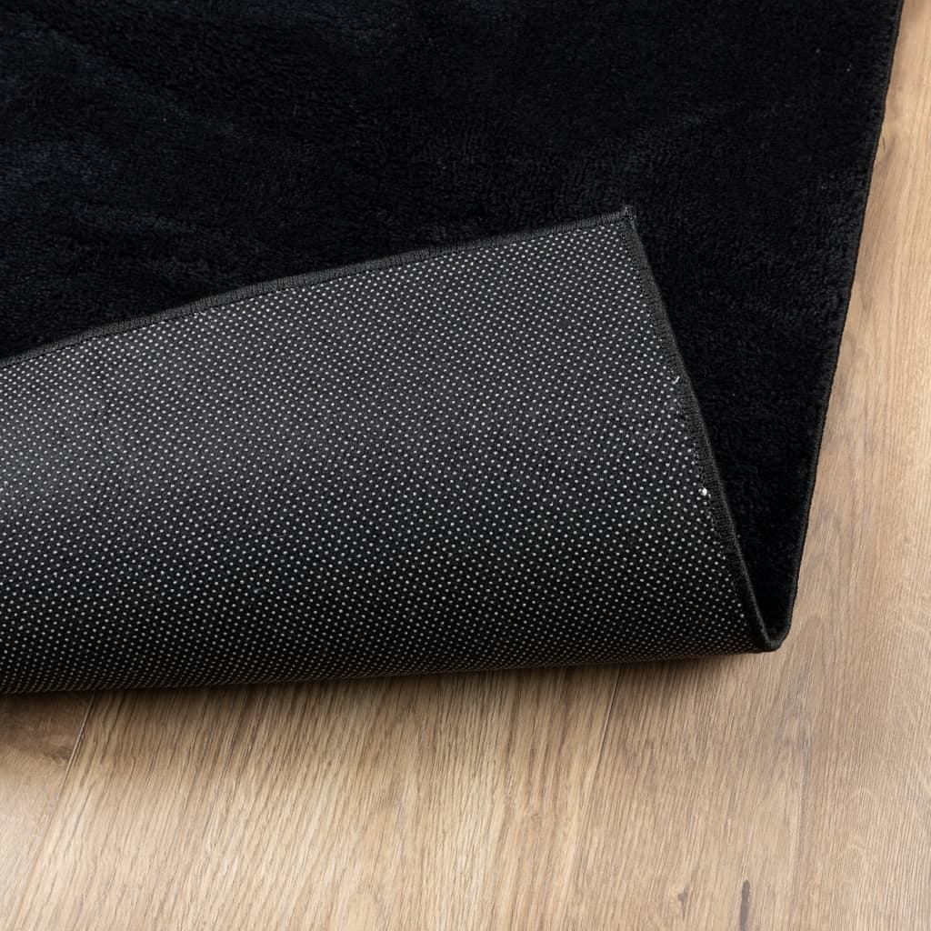Rug OVIEDO Short Pile Black 240x240 cm