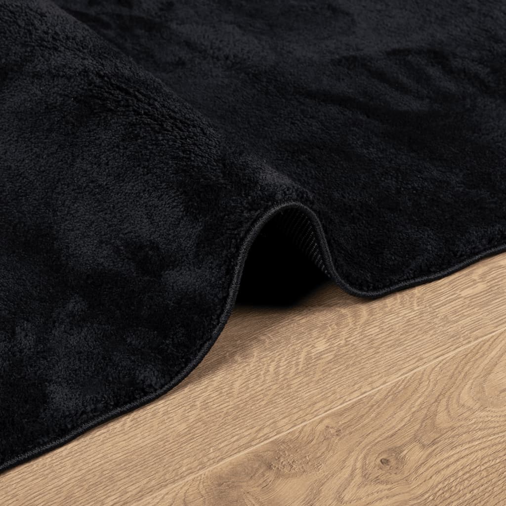 Rug OVIEDO Short Pile Black 240x240 cm