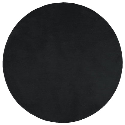 Rug OVIEDO Short Pile Black Ø 160 cm