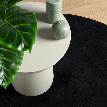 Rug OVIEDO Short Pile Black Ø 160 cm