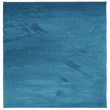 Rug OVIEDO Short Pile Turquoise 120x120 cm