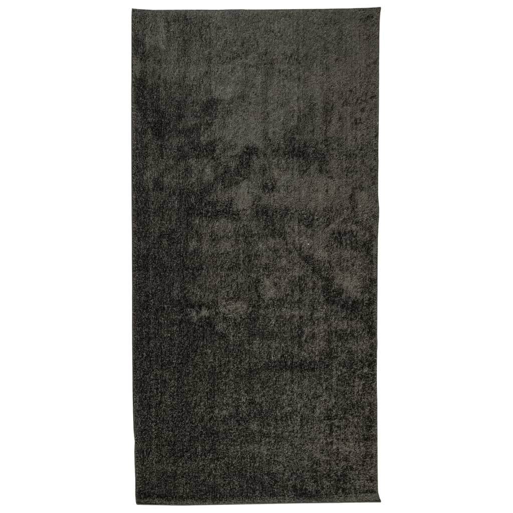 Rug ISTAN High Pile Shiny Look Anthracite 100x200 cm