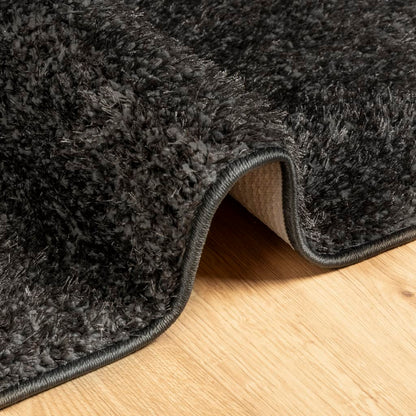Rug ISTAN High Pile Shiny Look Anthracite 100x200 cm