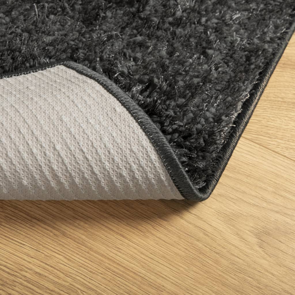 Rug ISTAN High Pile Shiny Look Anthracite 120x170 cm