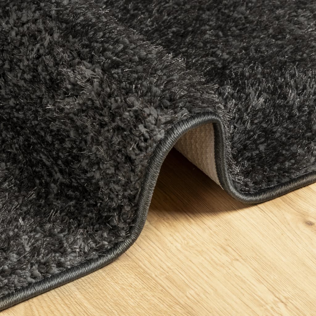 Rug ISTAN High Pile Shiny Look Anthracite 140x200 cm